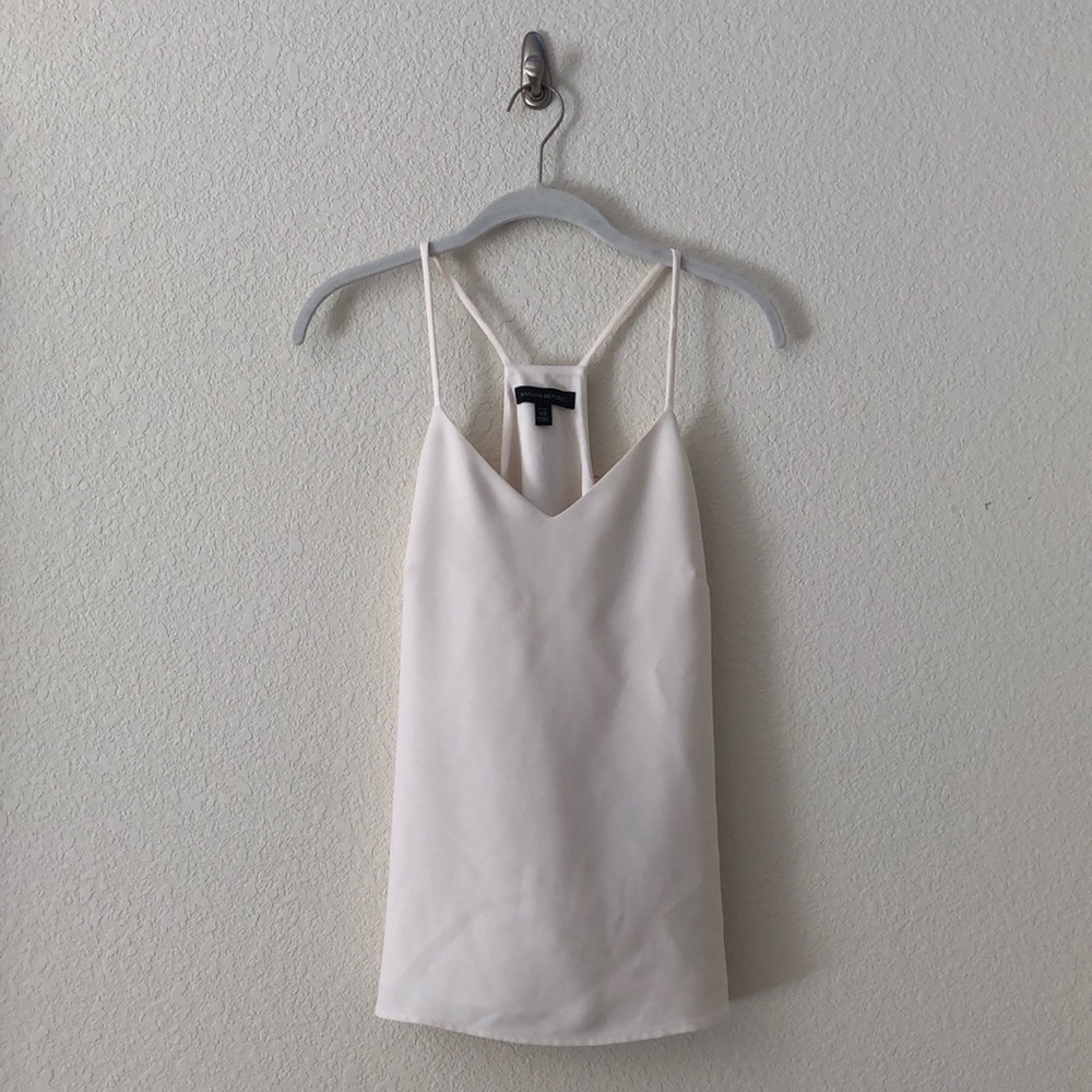 Banana Republic Petite Cream Spaghetti Strap V-Neck Blouse Size XS